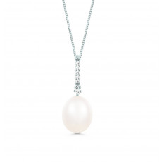 Lee Hwa Jewellery Nacre White Gold Pendant with Pearl and Diamond